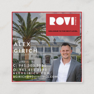 Cartão De Visita Quadrado Além do imóvel