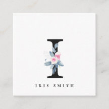 ALFABETES FLORAIS AZUIS SUAVES LETRA I