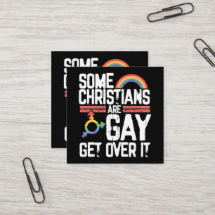 Cartão De Visita Quadrado Alguns Cristãos São Gays Supere Isso