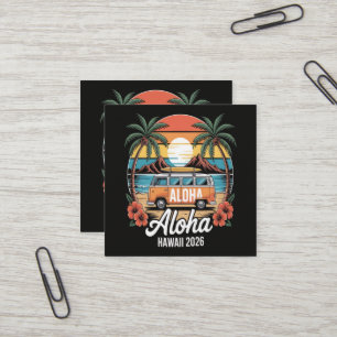 Cartão De Visita Quadrado Aloha Havaí 2026