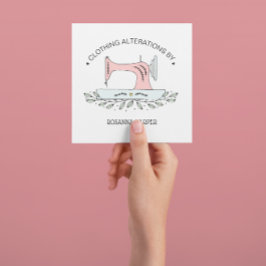 Cartão De Visita Quadrado Alterações bonitas da roupa da máquina de costura