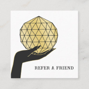 CARTÃO DE VISITA QUADRADO AMIGO DE REFERÊNCIA DO FORTUNE TELLER DE METAS MÉD