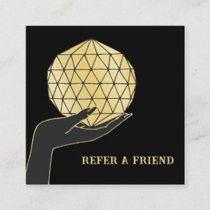 CARTÃO DE VISITA QUADRADO AMIGO DE REFERÊNCIA DO FORTUNE TELLER DE METAS MÉD