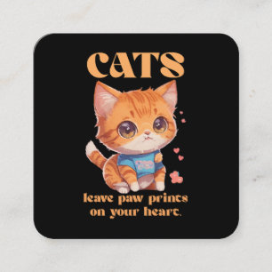 Cartão De Visita Quadrado amor de gatinho fofo