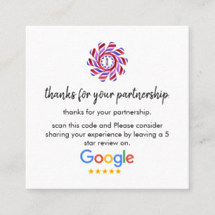 Cartão De Visita Quadrado Análises do Google Business Review Link QR Code