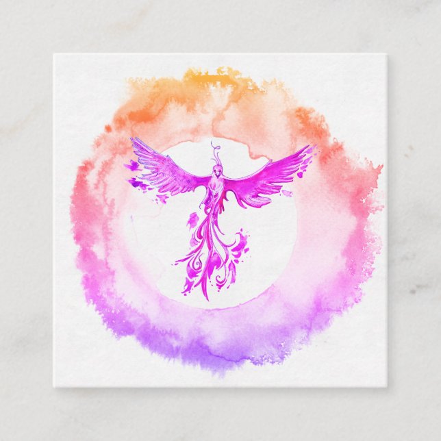 Cartão De Visita Quadrado *~* Anéis de fogo de Phoenix cheirosas (Frente)