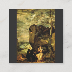 Cartão De Visita Quadrado Anthony o Excelente e Paulo de Tebas