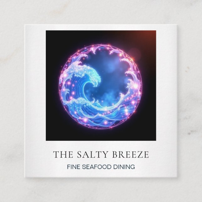 Cartão De Visita Quadrado *~* AP13 Barcos Costeiros Náuticos de Praia que Pe (Frente)