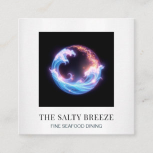 Cartão De Visita Quadrado *~* AP13 Beach Wave Restaurant Country Club 98