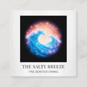 Cartão De Visita Quadrado *~* AP13 Beach Wave Spa Massage Reiki Yoga x