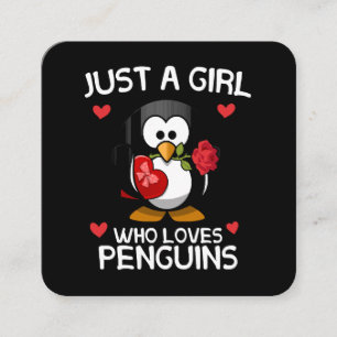 Cartão De Visita Quadrado Apenas uma Garota que Ama Pinguins