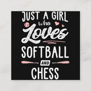 Cartão De Visita Quadrado apenas uma garota que ama softball e presente de x