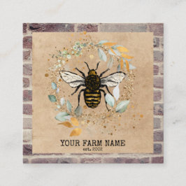Cartão De Visita Quadrado Apiarista Apiarista Abelhas Honeycomb Bu