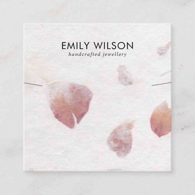 CARTÃO DE VISITA QUADRADO APRESENTAÇÃO DE BRACELET DE PAPEL DE PAPEL MANUSAD (Frente)