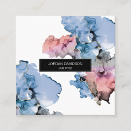Cartão De Visita Quadrado Apresentação de Tinta Editável Moderna da Tendênci