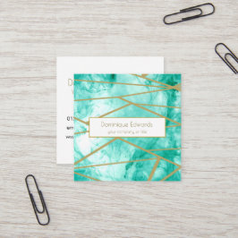 Cartão De Visita Quadrado Aqua Azul Aqua Personalizado Profissional