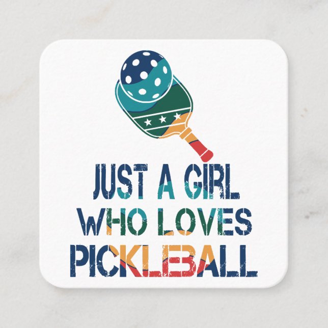 Cartão De Visita Quadrado Arco-íris de mulheres piclebol (Frente)