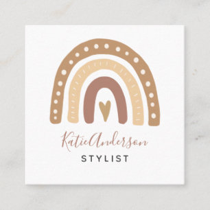 Cartão De Visita Quadrado Arco-Íris de Pastel Cujo