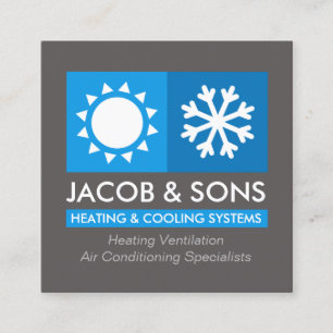 Cartão De Visita Quadrado Arrefecimento do ar condicionado por ventilação 