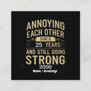 Cartão De Visita Quadrado Arruinando-Se Desde Que Os Anos Continuam Fortes