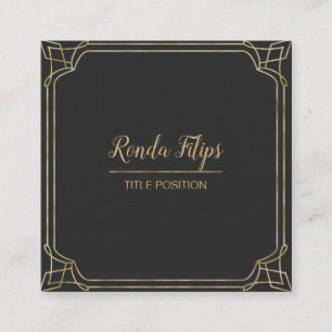 Cartão De Visita Quadrado Art Deco Framework