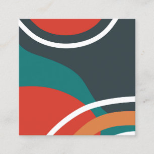 Cartão De Visita Quadrado Arte branca abstrato azul