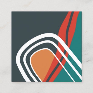 Cartão De Visita Quadrado arte da linha abstrato