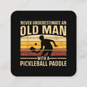 Cartão De Visita Quadrado Arte De Pickleball legal Para Homens Mulheres Pick