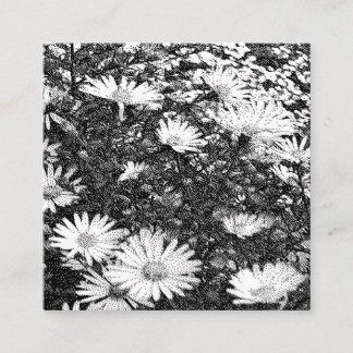 Cartão De Visita Quadrado arte em pixéis preto e branco