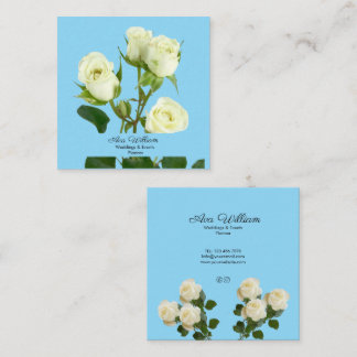 Cartão De Visita Quadrado Arte floral elegante