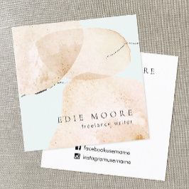 Cartão De Visita Quadrado Arte Pintada por Abstrato de Aquarela