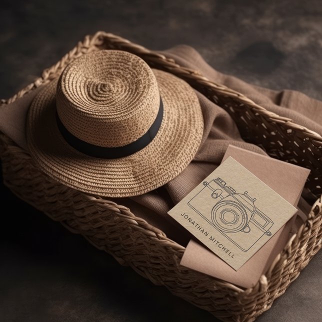 Cartão De Visita Quadrado artesanato profissional de câmara fotográfica mode (Criador carregado)