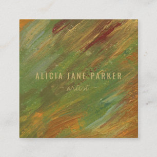 Cartão De Visita Quadrado Artista abstrato elegante moderno e único