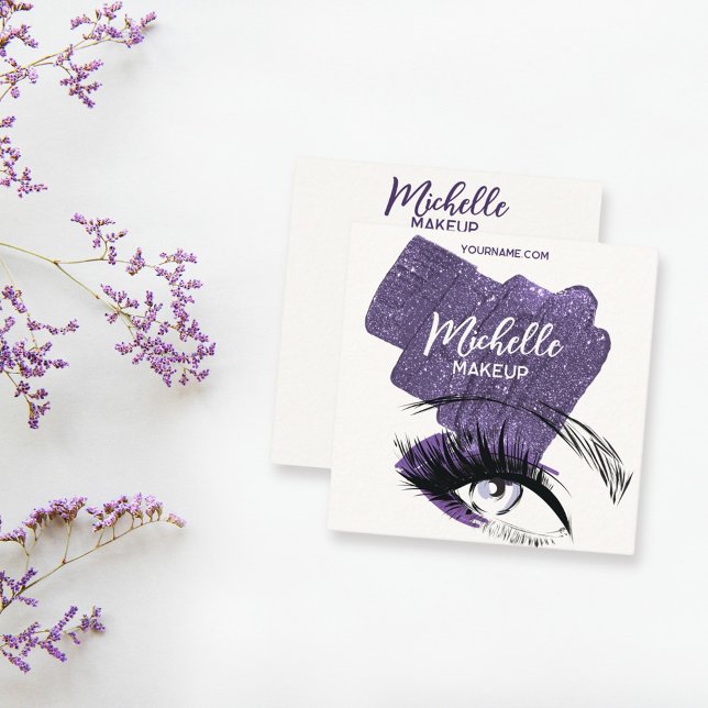 Cartão De Visita Quadrado Artista de Ativação do Olho de Glittery Sparkly Ro (Criador carregado)