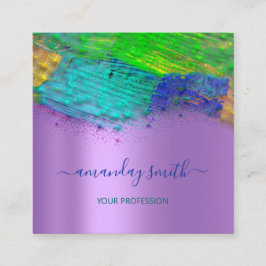 Cartão De Visita Quadrado Artista de ativação profissional Abstrato Trabalho