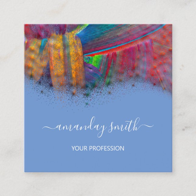 Cartão De Visita Quadrado Artista de ativação profissional Trabalho de arte  (Frente)