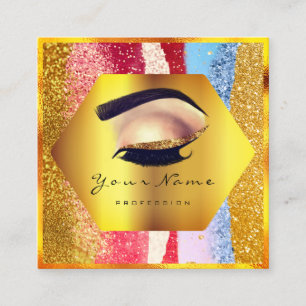Cartão De Visita Quadrado Artista de Composição Artista Eyelash Ramais Bro