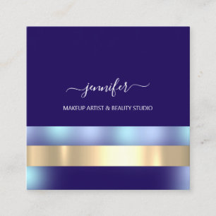 Cartão De Visita Quadrado Artista de Composição Profissional Ombre Azul Ro