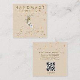 Cartão De Visita Quadrado Artista de Joias Feitas à Mão da Moon Star Faux Do