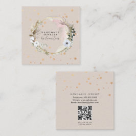 Cartão De Visita Quadrado Artista de Joias Feitas à Mão na Estrela Faux Dour