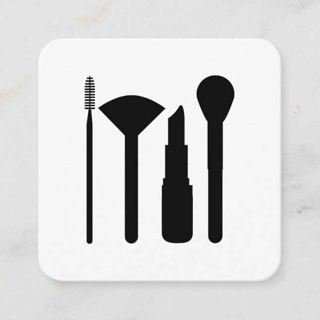 Cartão De Visita Quadrado Artista de maquiagem (Frente)