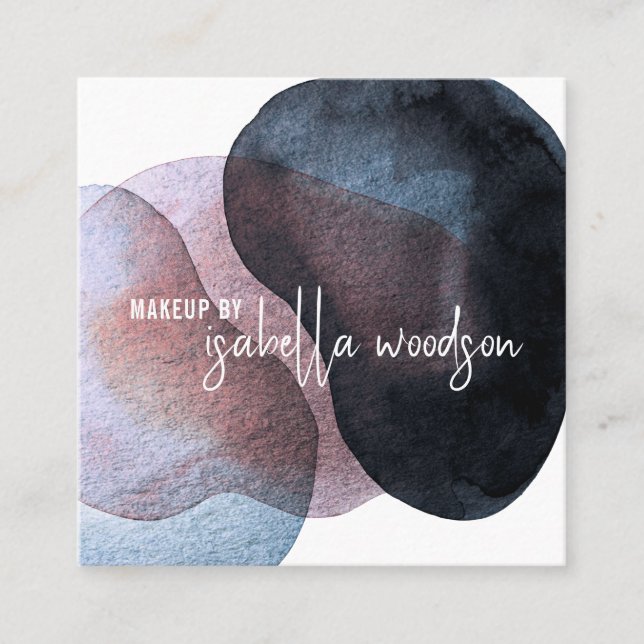 Cartão De Visita Quadrado Artista de maquiagem etérea abstrato (Frente)