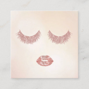 Cartão De Visita Quadrado Artista de maquinação de Lábios e Lashes de Bri