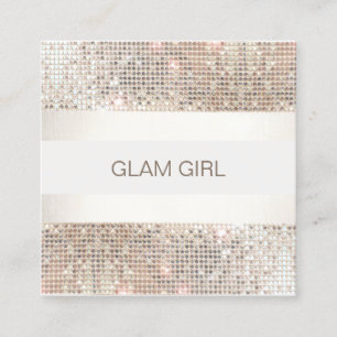 Cartão De Visita Quadrado Artista de Tiras de Sequência de Prata