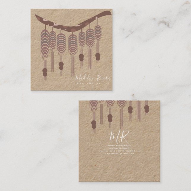 Cartão De Visita Quadrado Artista do Designer de Marcas de Mão (Frente/Verso)