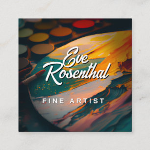 Cartão De Visita Quadrado Artista Fino Profissional