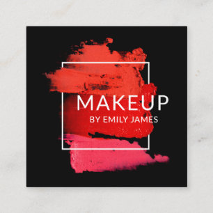 Cartão De Visita Quadrado Artista Modern Trendy Chic Makeup Professional