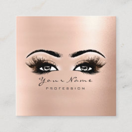 Cartão De Visita Quadrado Artista Orelha-Olhal Lashes Rosa Pink