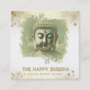 Cartão De Visita Quadrado *~* Artsy Buddha QR AP33 QR Verde