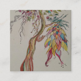 Cartão De Visita Quadrado Árvore Ancestral Transcendente